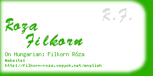 roza filkorn business card